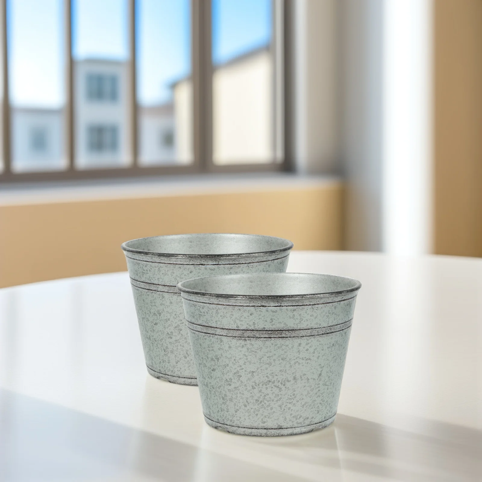 

2Pcs Retro Plastic Flower Pot with Drainage Holes for Indoor Outdoor Plants Orchid Nursery Pots Planting Large Decorative Bonsai