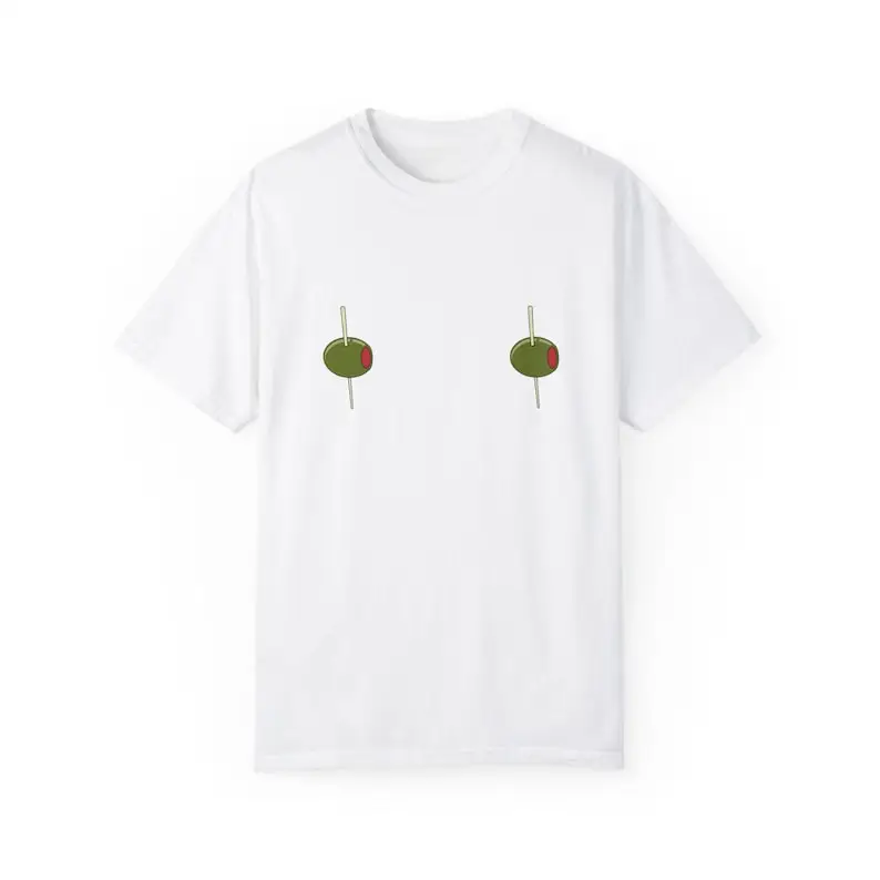 Camisa Pimento Olive Nips, camiseta Dirty Martini, camiseta de regalo Dirty Martini, aceitunas Extra, otro tiempo Tini, camiseta de aceitunas Martini