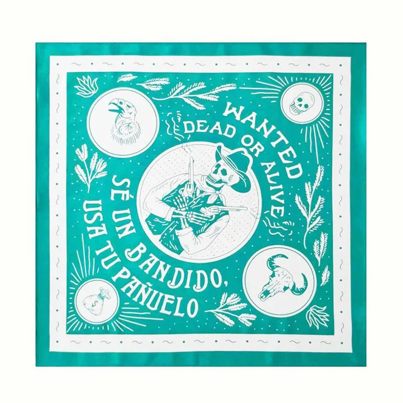 Pañuelo cuadrado de algodón con estampado Digital de calavera para hombre, Hijab de Cachemira para deportes, baile callejero, ciclismo, senderismo,