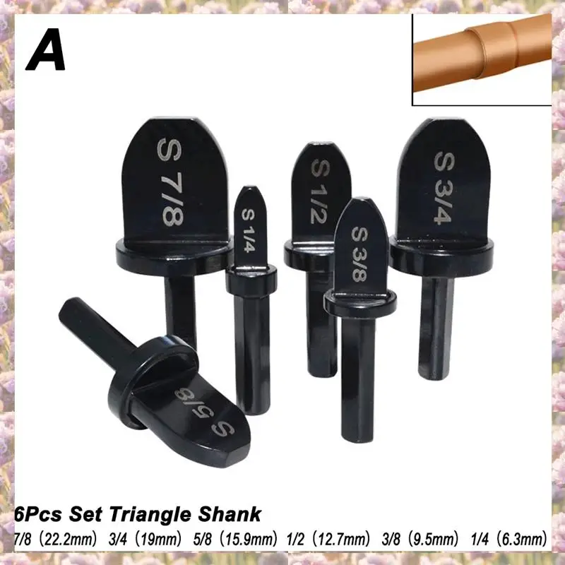 -FTGT 6PCS Air Conditioner Copper Tube Expanding Tool Copper Tube Expander Triangular Handle Tube Expander Set