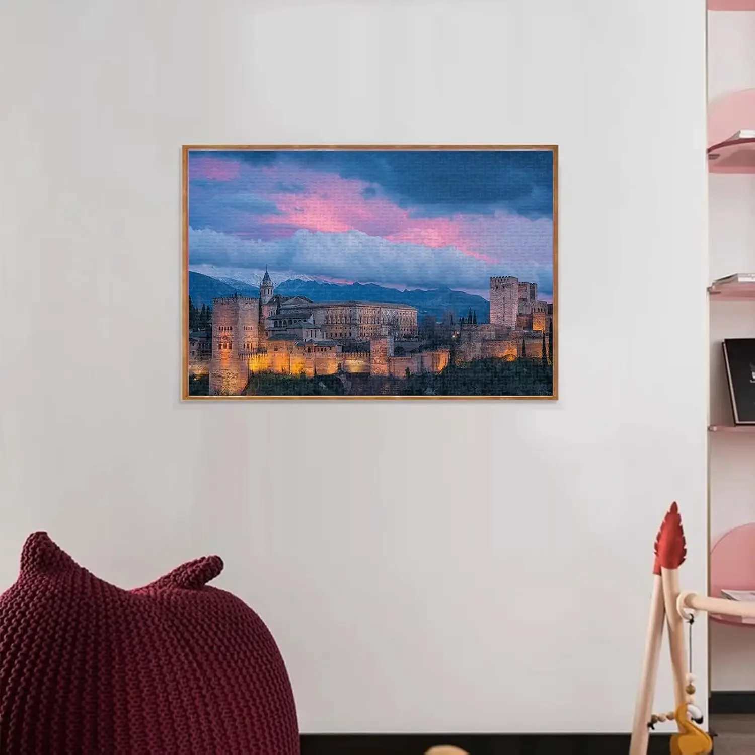Alhambra Spain Night Sky 120/300/500/520/1000/1314 Pcs Wooden Jigsaw Puzzles for Gameroom Bedroom Home Decor Birthday Party Gift