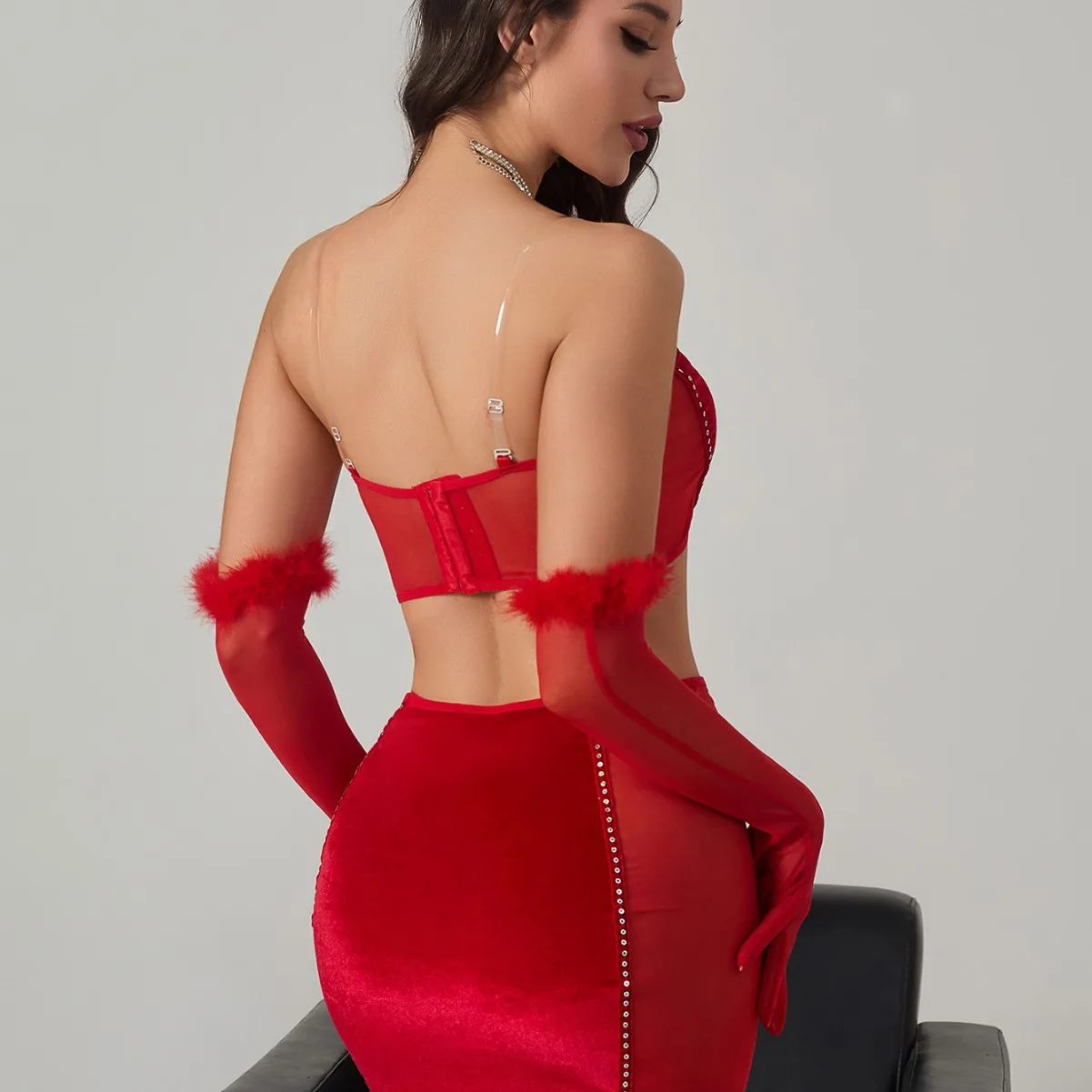 الجملة المرأة مثير قطعتين الملابس الداخلية الحمراء اللباس الكبار سيدة هالوين حزب تأثيري ازياء النادي الليلي الرقص الملكة ارتداء