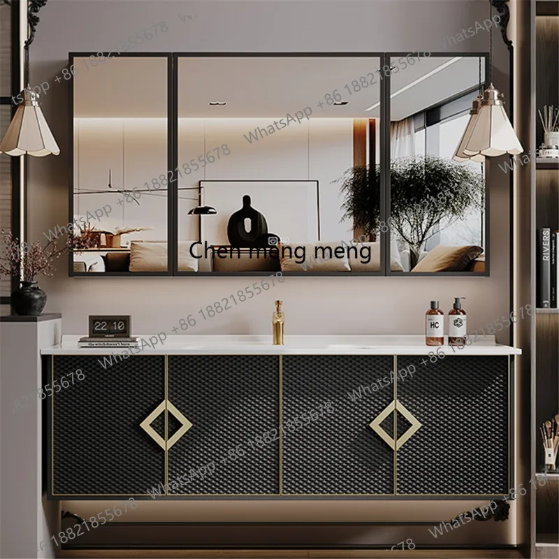 

Simple Vanity Bathroom Cabinets Design Mirror Apartment Shelf Bathroom Cabinets Hotel Oak Furniture Kasten in De Badkamer