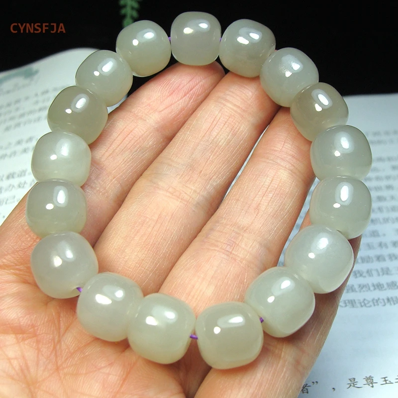 

CYNSFJA New Real Rare Certified Natural Hetian Nephrite Jade Unisex Lucky Amulets Jade Bracelets High Quality Elegant Gift