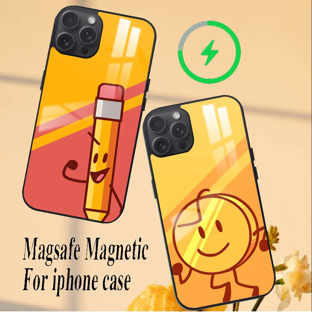 Bfdi Battle For Dream Island Phone Case For iPhone 16 15 14 13 12 11 PRO MAX PLUS Mini Magnetic wireless mirror