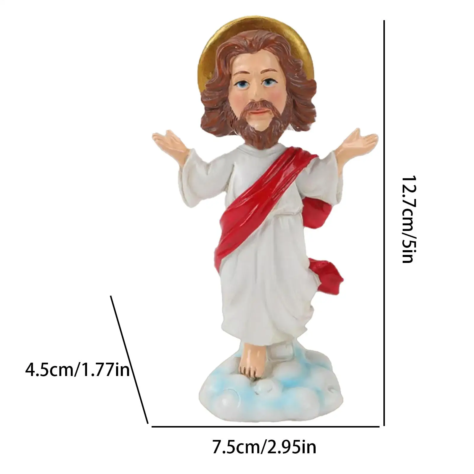 Jesus Bobble Head Ornament Dashboard Resin Religious Statue Bobblehead Decoration Figures Jesus Collection Figurines ornament