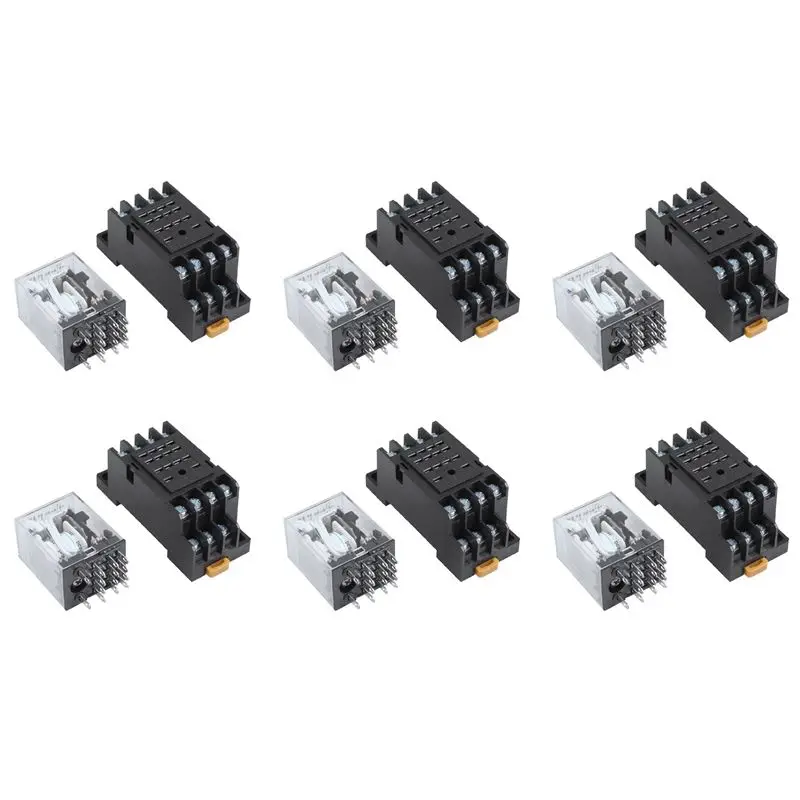 exquisite-6x-dc-24v-コイルボルト-4pdt-14-ピン端子電磁リレー-hh54p