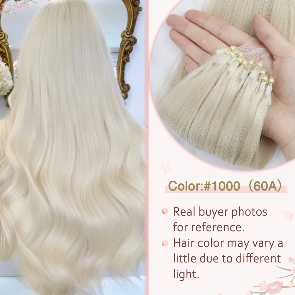 Ugeat Micro Loop Human Hair Extensions Balayage Blonde 50 Gram/set 1 G/s Natuurlijke Haar Micro Link Hair Extensions Fusion Pre bonded - afbeelding 1