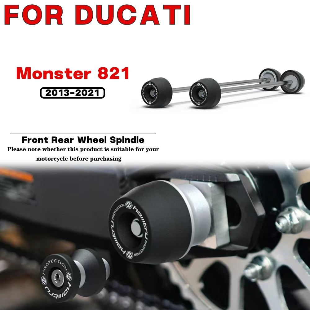 For DUCATI Monster 821 2013 2014 2015 2016 2017 2018 2019 2020 2021 Motorcycle Front Rear Wheel Spindle Crash landing Protection