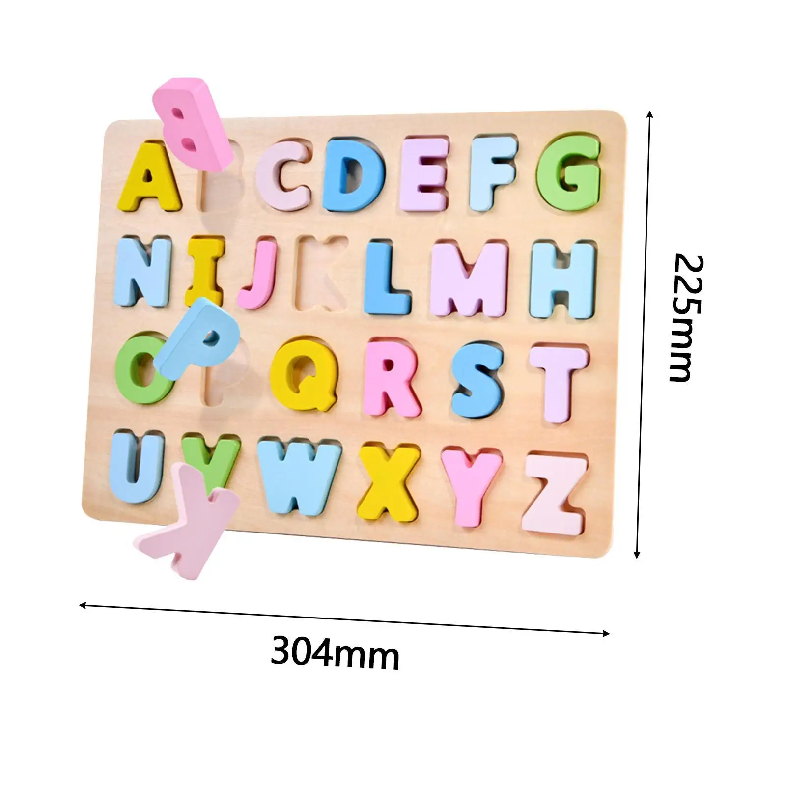 Wood Alphabet Puzzle Set Color Perception Early Education Toy Montessori Toy for Children Boys Girls Kids Ages 0-3 Years Gifts