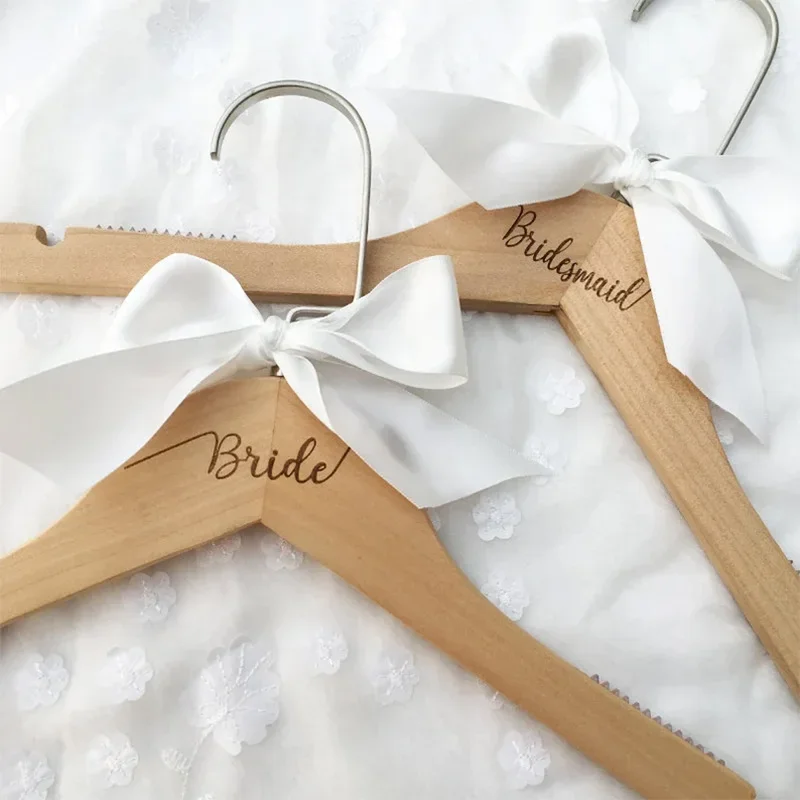 bride bridesmaid dress robe wooden Hanger Bach weekend bachelorette Party rustic wedding bridal shower decoration Proposal gift