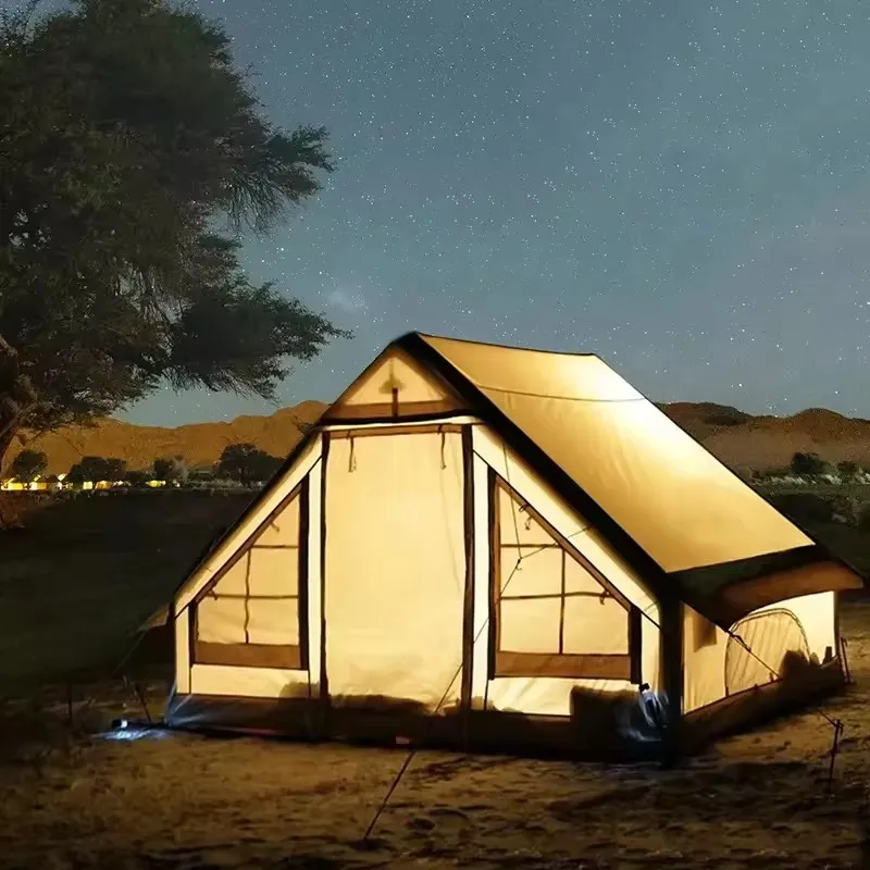 Customized 4 Season Luxury Large Outdoor Camp Family Air Camping Tent Waterproof PVC Cotton