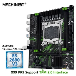 MACHINIST PR9 X99 Motherboard Combo Intel Xeon E5 2680 V3 CPU Support DDR4 RAM TPM2.0 Dual-Channel usb3.0 optional Computer kit