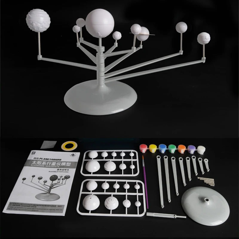 Montessori Children STEM Toys DIY Assembly Solar System 9 Planets Model Science Kit Educational Board Game Toy For Kids Gifts