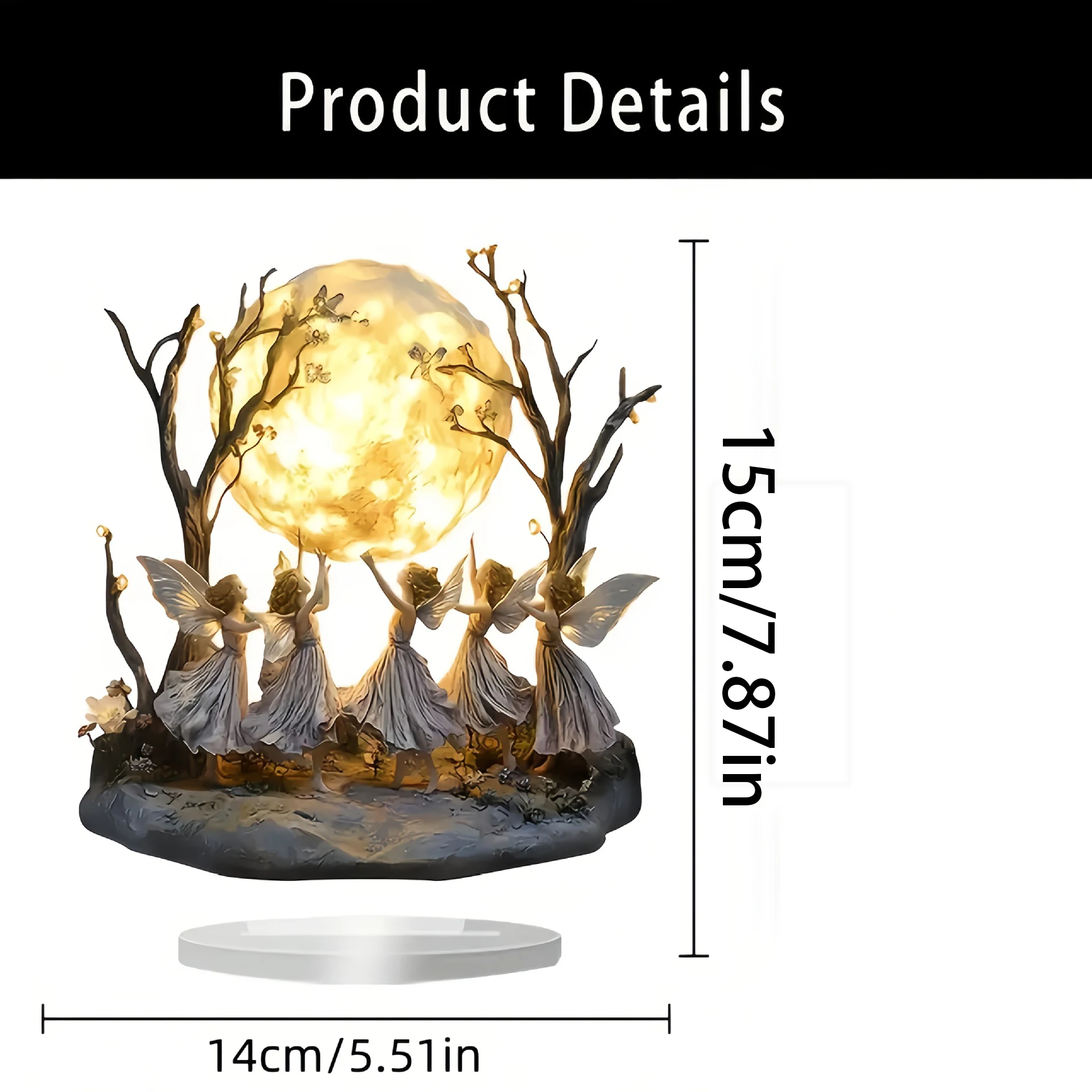 1PCS Fairy Home Decoration Statues Under Moonlight Ideal Holiday Party Gifts Living Room Decoration Desktop Decoration Sculpture 5
