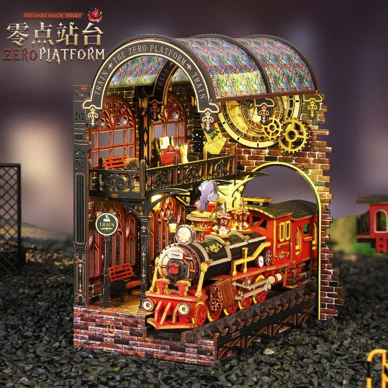 

ZERO PIATFORM 3D Book Nook DIY Kit Micro Miniature Street Scene, Wooden Model Building Project for Adults, Creative Gift