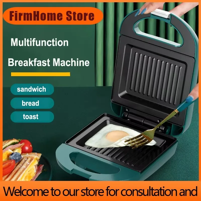 FirmHome Store220v Portable Electric Sandwich Machine Household Non-stick Breakfast Machine Multi-functional Waffle Bread Bread