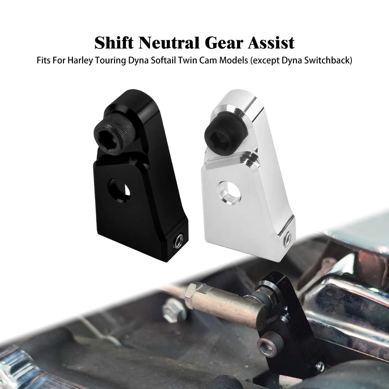 

Motorcycle Shift Neutral Gear Aluminium Assist Kit For Harley Softail Fatboy Twin Cam Touring Road King Street Glide FLHT Dyna