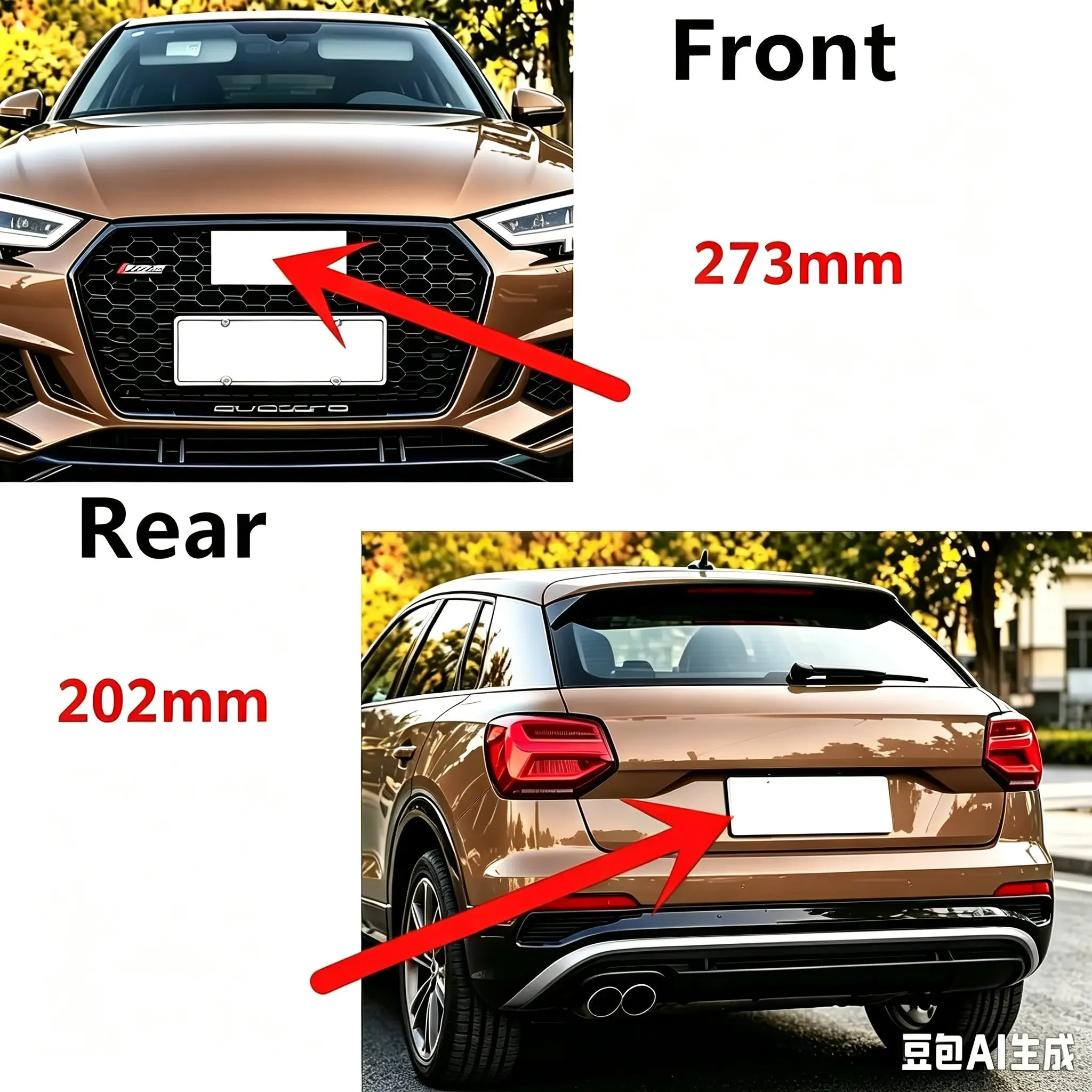 Overlap 4 Ring logo ABS Silver/Black Car Hood Front Bonnet Grill Rear Trunk Emblem Badge Sticker For Audi Q5 20-23