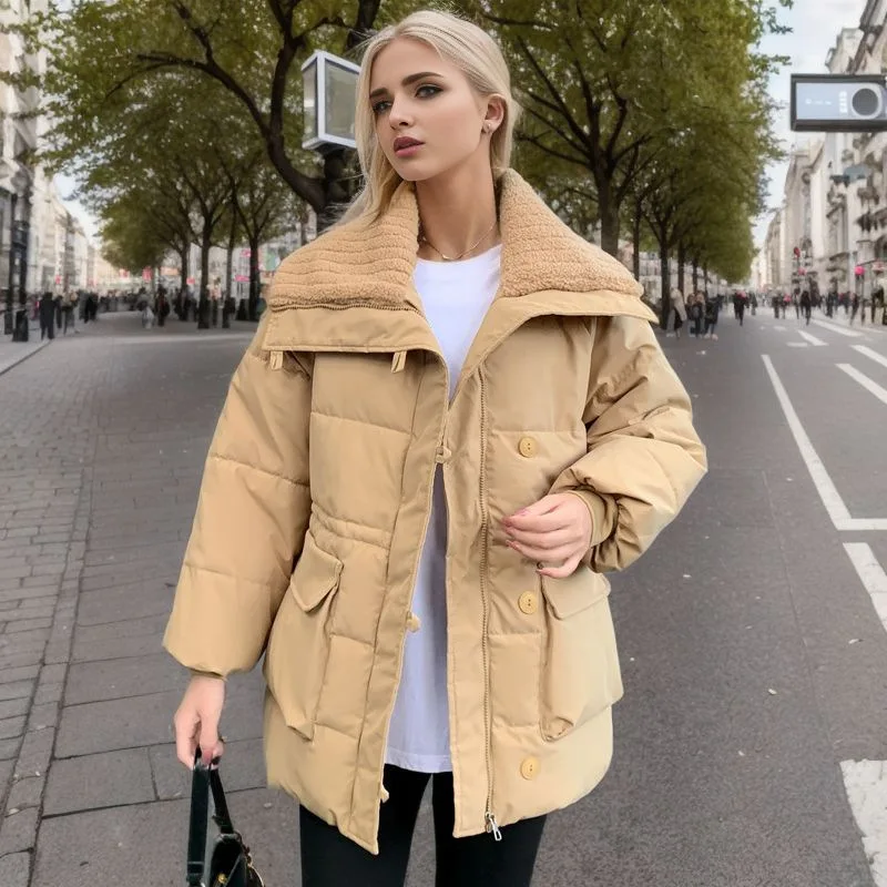 Winterjas Dames Donsjas Winter Parka Verdikking Jas Losse Gewatteerde Jas Vrouwelijke Winterjas