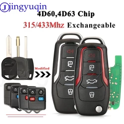 JYQ Modified Remote Car Flip Key 315Mhz 433Mhz For Ford F150 Explorer Focus Edge Escape Ranger Mustang Flex Mercury Lincoln