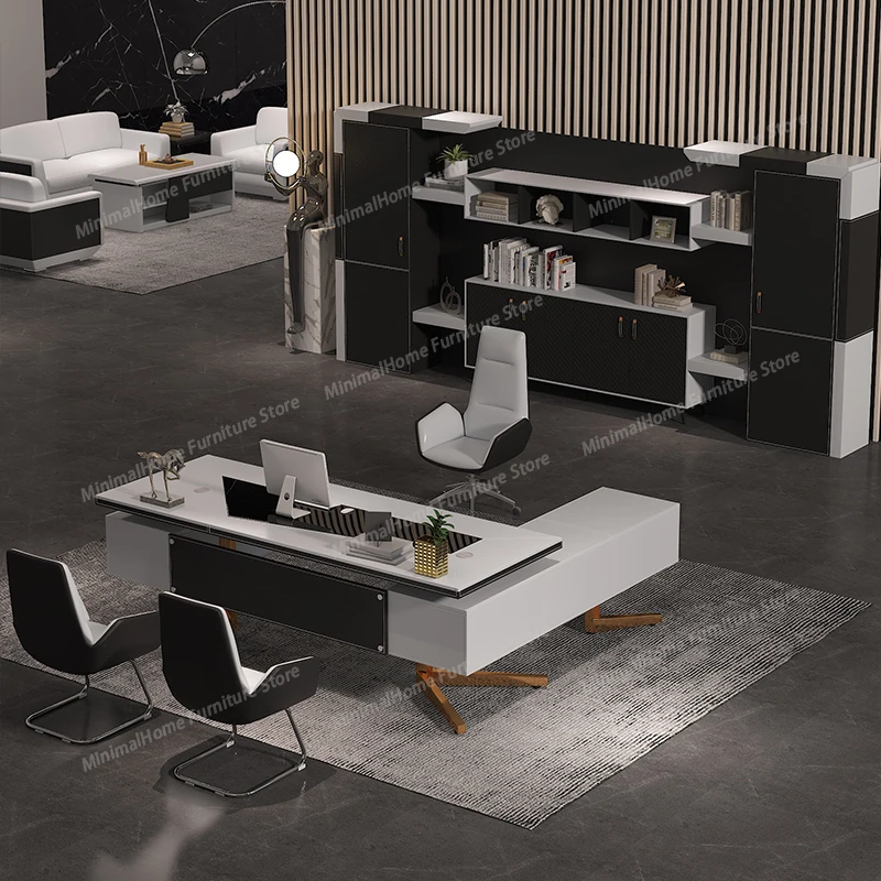 Designer Manager Executive Desk Strong Computer L Shaped Bureaux Office Desks Writing Luxury Mesa Escriotorio Office Furniture