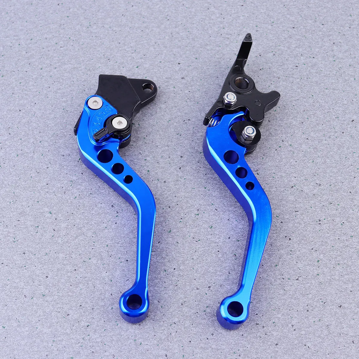 

1 Pair Adjustable Bull Horn Handlebar 6 Gear Shift Motorcycle Brake Lever Durable Alloy Hand Grip Safety Protector