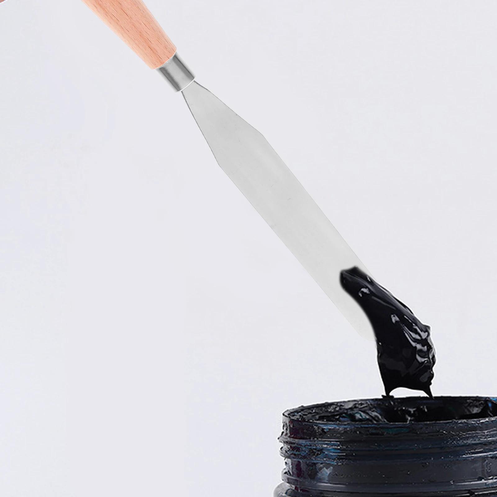 Painting Spatula Oil Painting Scraper Wooden Handle Ultrathin Flexible Durable Tool for Professional Amateur Use Mixing Knife