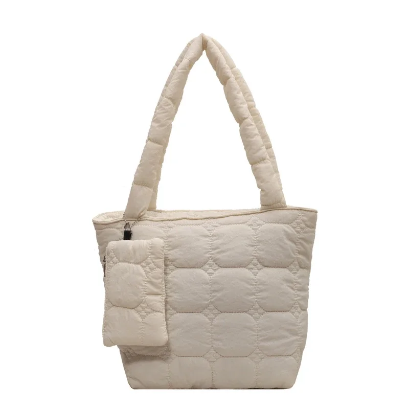 Damen-Einkaufstasche, koreanische Version, modische Handtasche, große Kapazität, Schlüsseltasche, Zubehör, Soft Go Shopping, Campus-Umhängetasche – Detail 5
