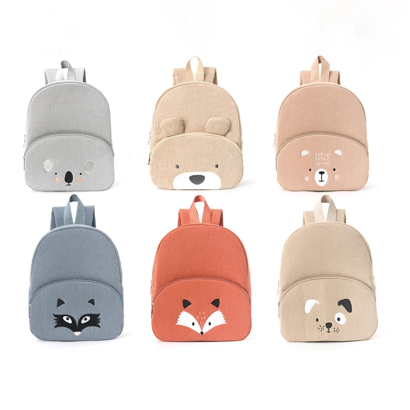 

Children's Backpacks Cartoon Animal Cute Kawaii Sweet Casual Corduroy Backpacks Portable Large Capacity Backpacks For Students