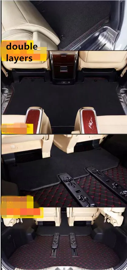 

High quality rugs! Custom full set car floor mats for Right hand drive Toyota Alphard 7 8 seats 2025-2002 double layers carpets