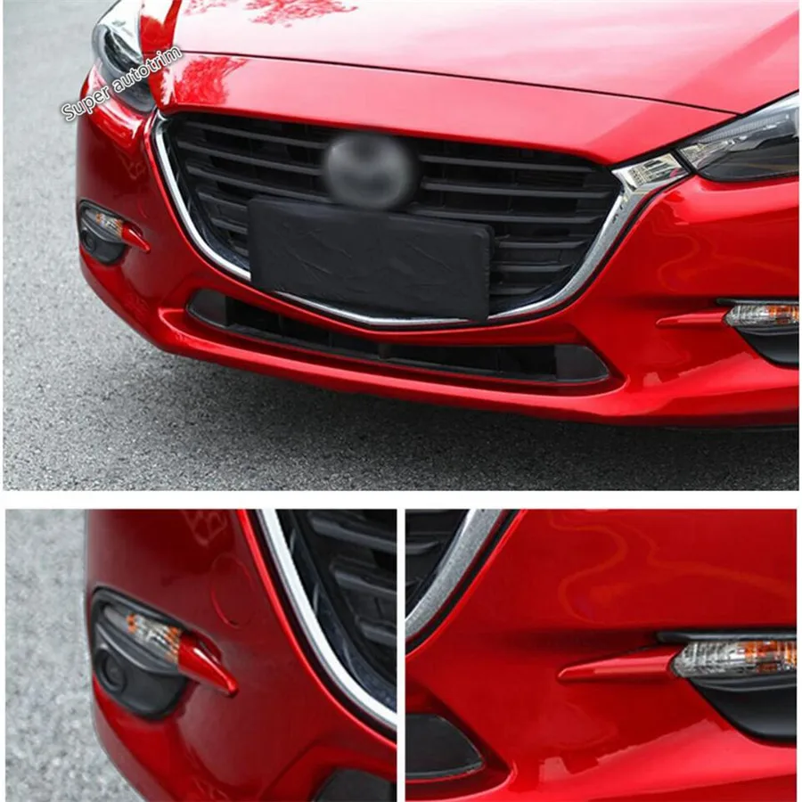 Front Fog Lights Lamps Eyebrow Eyelid Strip Cover Trim Fit For Mazda 3 AXELA Hatchback Sedan 2017 2018 Accessories Exterior Kit