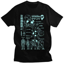 Men Cotton Short Sleeve Tee Anime Kusanagi Motoko Oversized T Shirt Streetwear Top SUMMER Japan Manga Ghost In The Shell T-Shirt