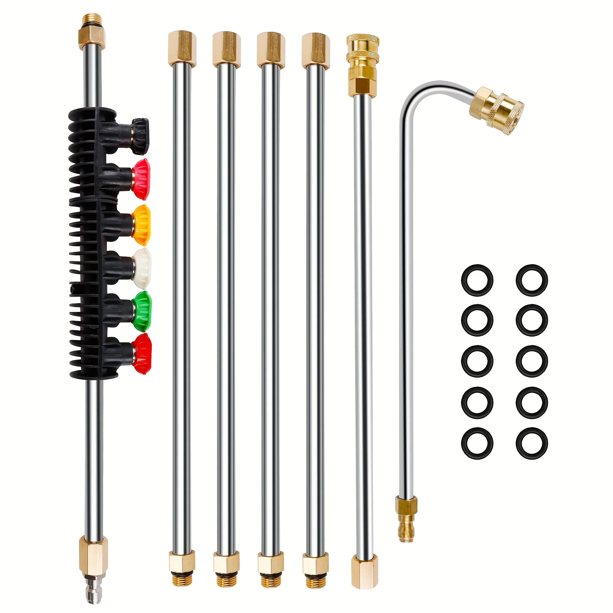 

High Pressure Washer Extension Wand Set, 8.5 ft Replacement Lance with 6 Nozzle Tips, 4000PSI