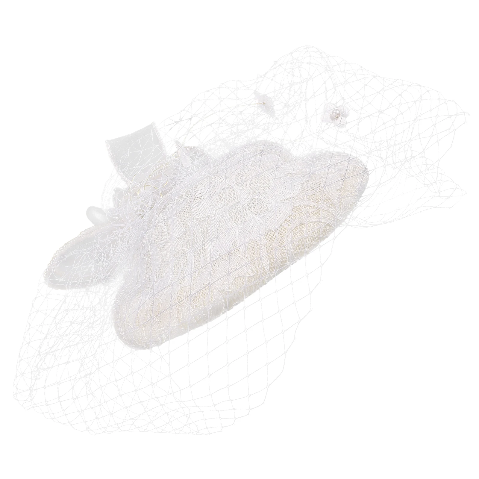 

White Elegant Hats for Women Bridal Wedding Fascinators Vintage Hair Accessories Mesh Flower Tea Party Banquet Parties