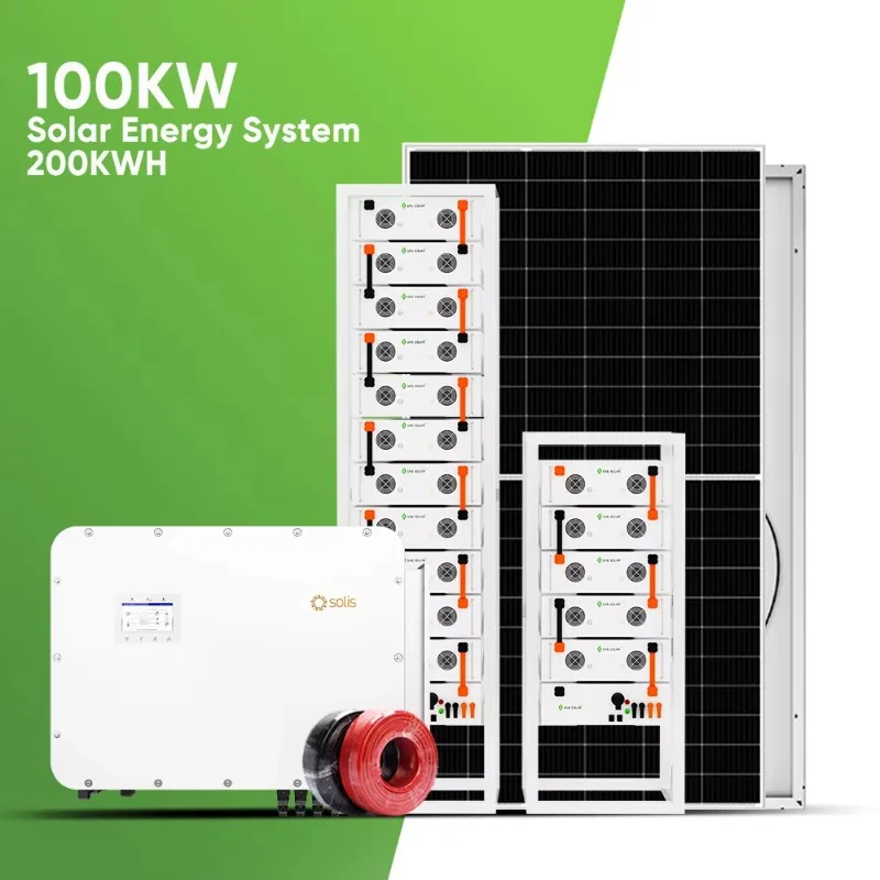 ソリス100KWハイブリッドインバーターと200KWH高電圧リチウム電池による完全な商業用太陽光発電システム