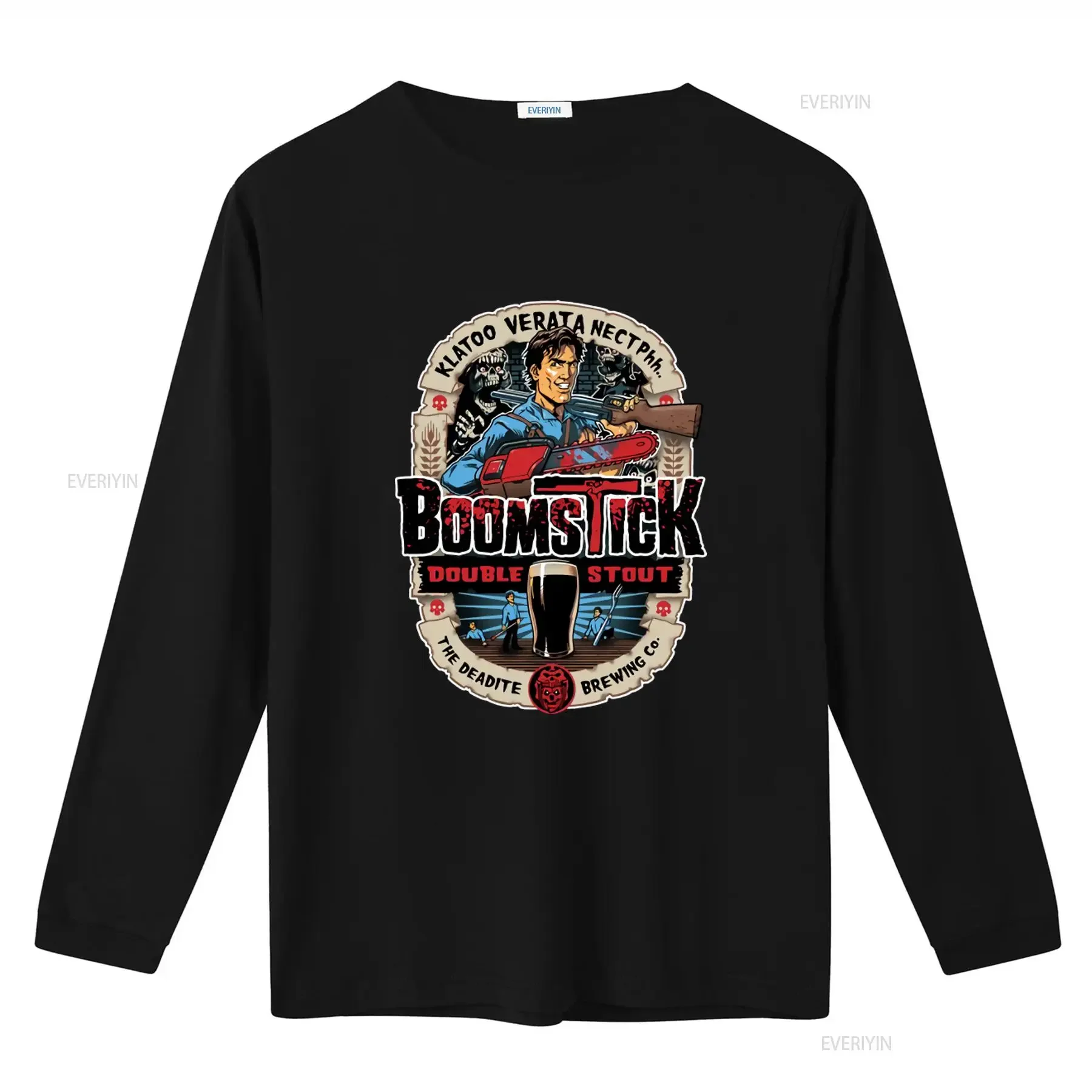 Ash Vs Evil Dead Series Boomstick Double Stout T shirt for Men SZG4 vintage Washed Breathable Casual Unisex Soft