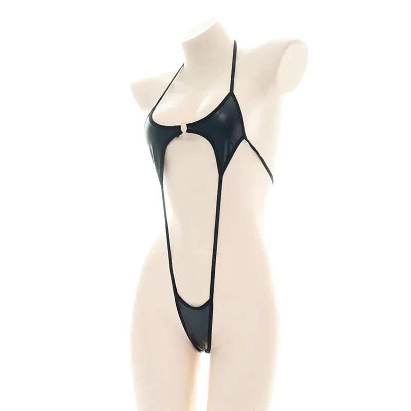 مثير بذلة ضمادة براءات الاختراع والجلود بيكيني الأشرطة ضمادة ارتداءها فتاة الشاطئ قطعة واحدة بيكيني زي النساء منامة الملابس الداخلية