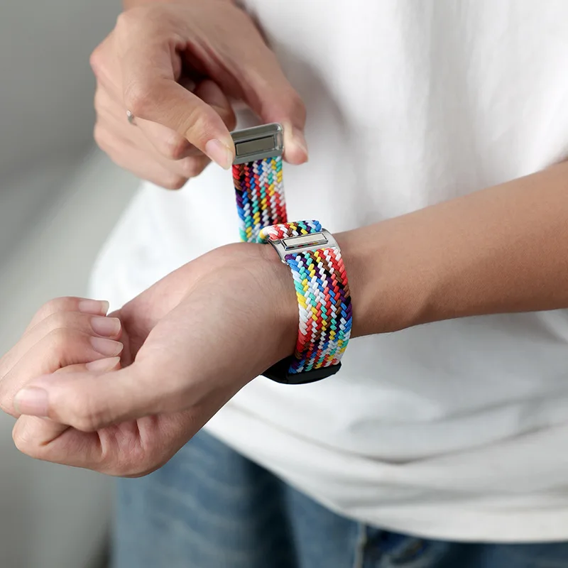 Braided Solo Loop For Redmi Watch 4 Magnetic Buckle Strap Watchband  For Xiaomi mi Band 8 Pro Adjustable Bracelet Wristband Band
