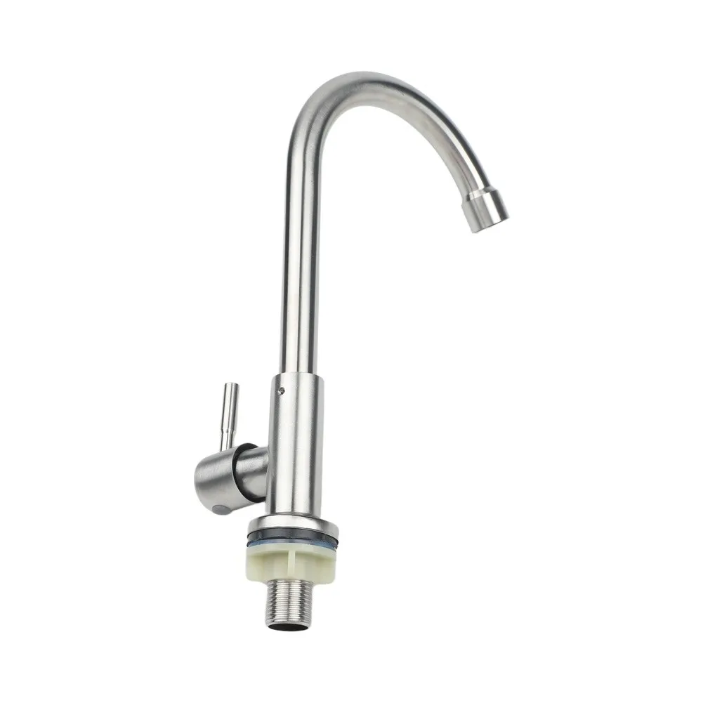 

Single Lever Cold Water Tap 304 Stainless Steel Kitchen Sink Faucet For RV Utility Room Garden Bathroom Furniture Sets