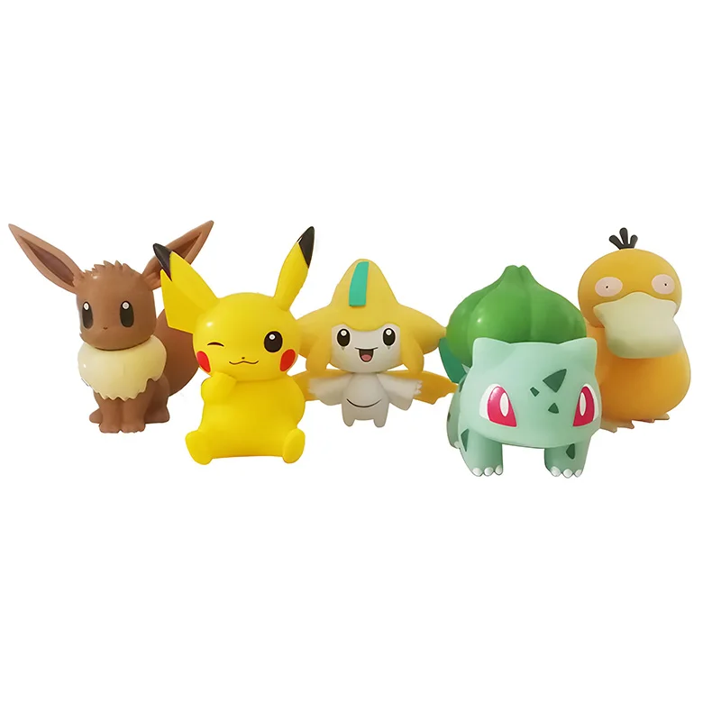 Genuine Pokemon elf Night Light Figure Pikachu Eevee Psyduck Bulbasaur Jirachi Bedside Lamp Bedrooms Children Toys Christmas Gif