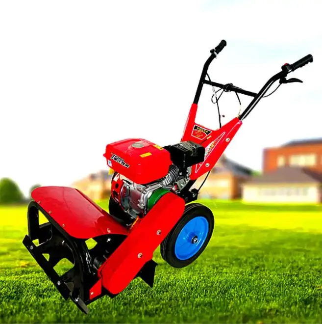 Small agricultural cultivator hand-push gasoline weeder orchard ditching machine gasoline tiller household tiller