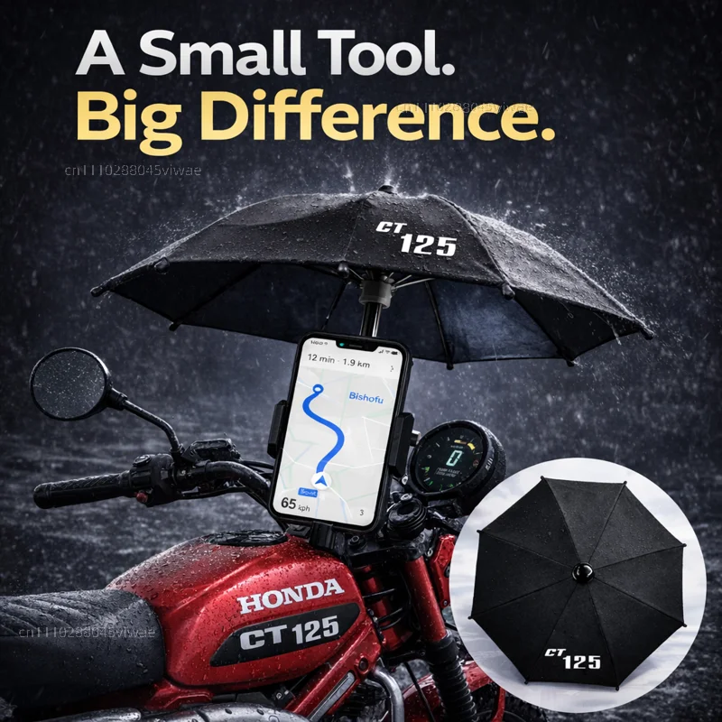 

For HONDA CT125 Motorcycle Phone Umbrella Holder Waterproof Sunshade Anti Glare Rainproof Handlebar GPS Mount