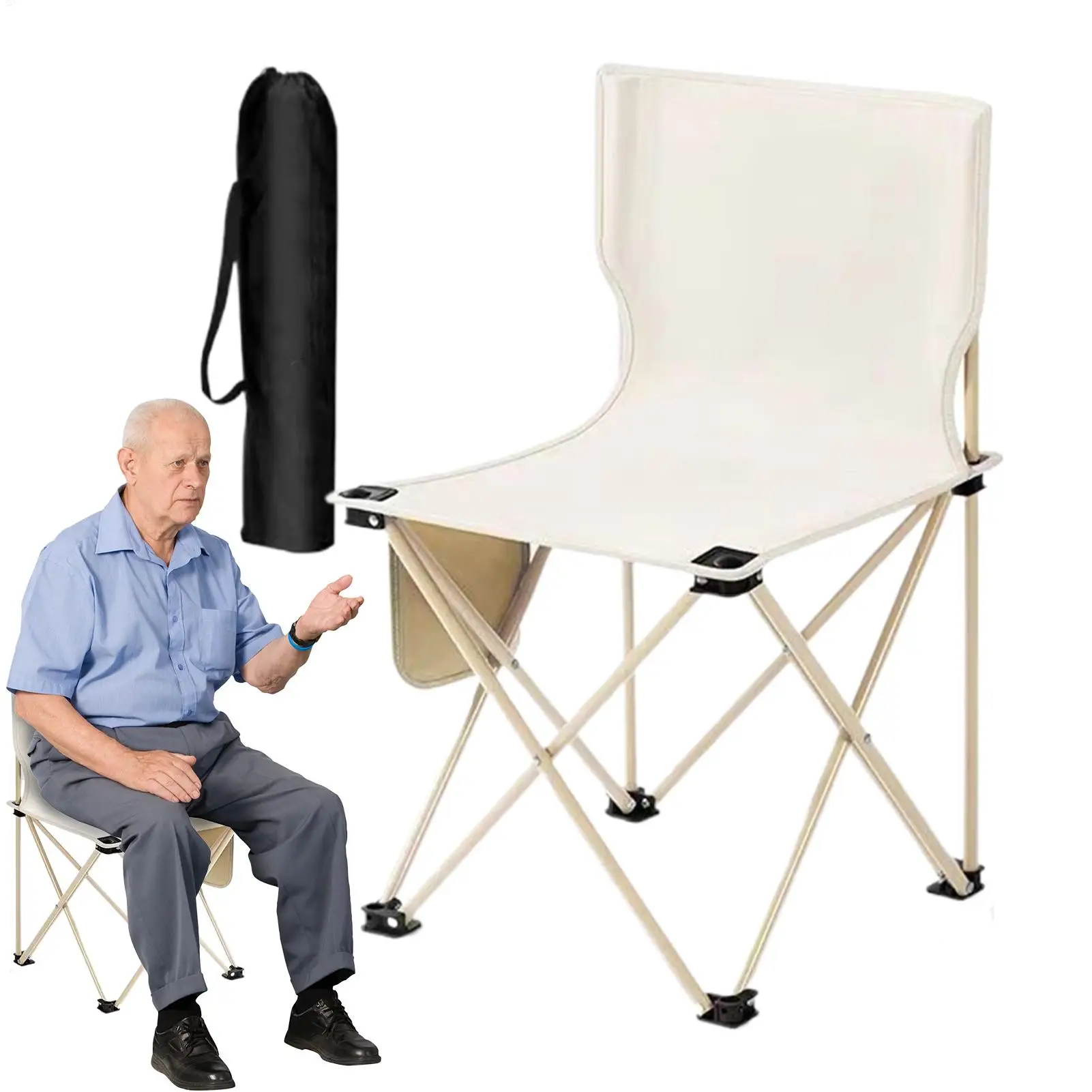 

Outdoor Folding Chair Portable Fishing Chair Outdoor Stool For Camping Stadium Fishing Concert Backpacking Patio Beach
