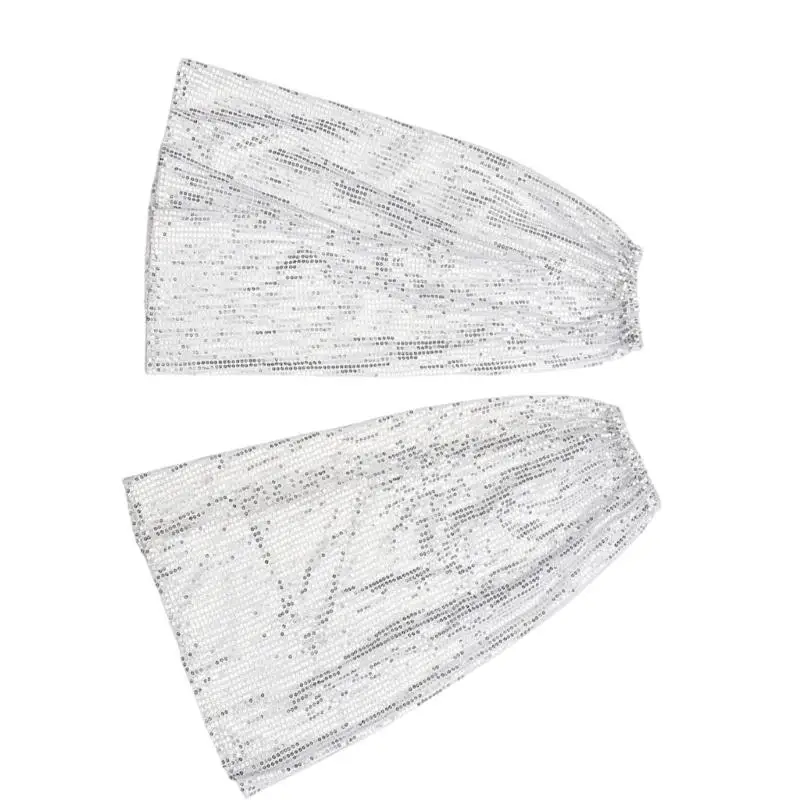 652F أكمام الساق متوهجة الترتر المتلألئ الأصفاد المرنة جهاز تدفئة الساق للعروض المسرحية وعروض الرقص الرسمية #2