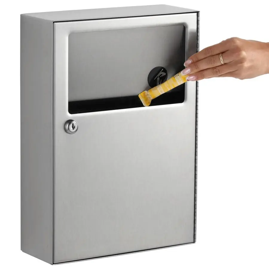 

Накладная гигиеническая салфетка для вывоза ADA, совместимая с сатинированной отделкой из нержавеющей стали, герметичная емкость 1,2 галлона, самозакрывающаяся па