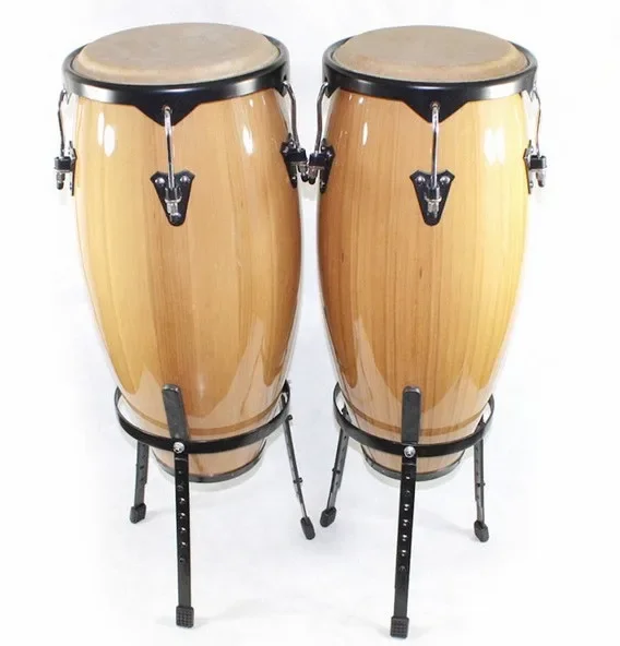 Orff Conga Latin Drums Buffalo Skin Tambourine 10 11 12 inch Combo Free Stand