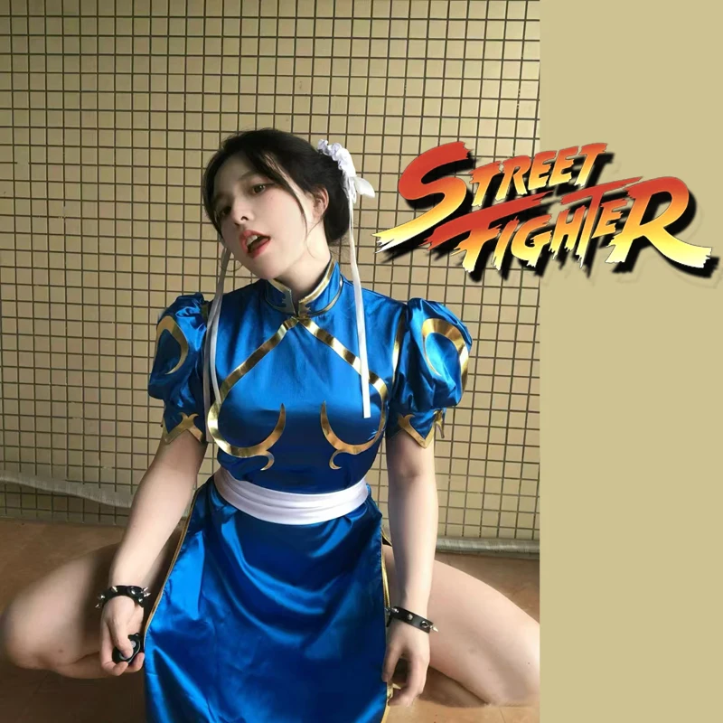 Street Fighter Chun Li Cosplay Cheongsam Chinese Qipao Halloween Costumes For Women Party Performance Game Clothing ACGN Show