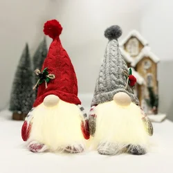 Christmas Doll Gift Ornament Christmas High end Lantern Dwarf Knitted Hat Rudolf Doll Ornament santa gnome dekoracje świąteczne