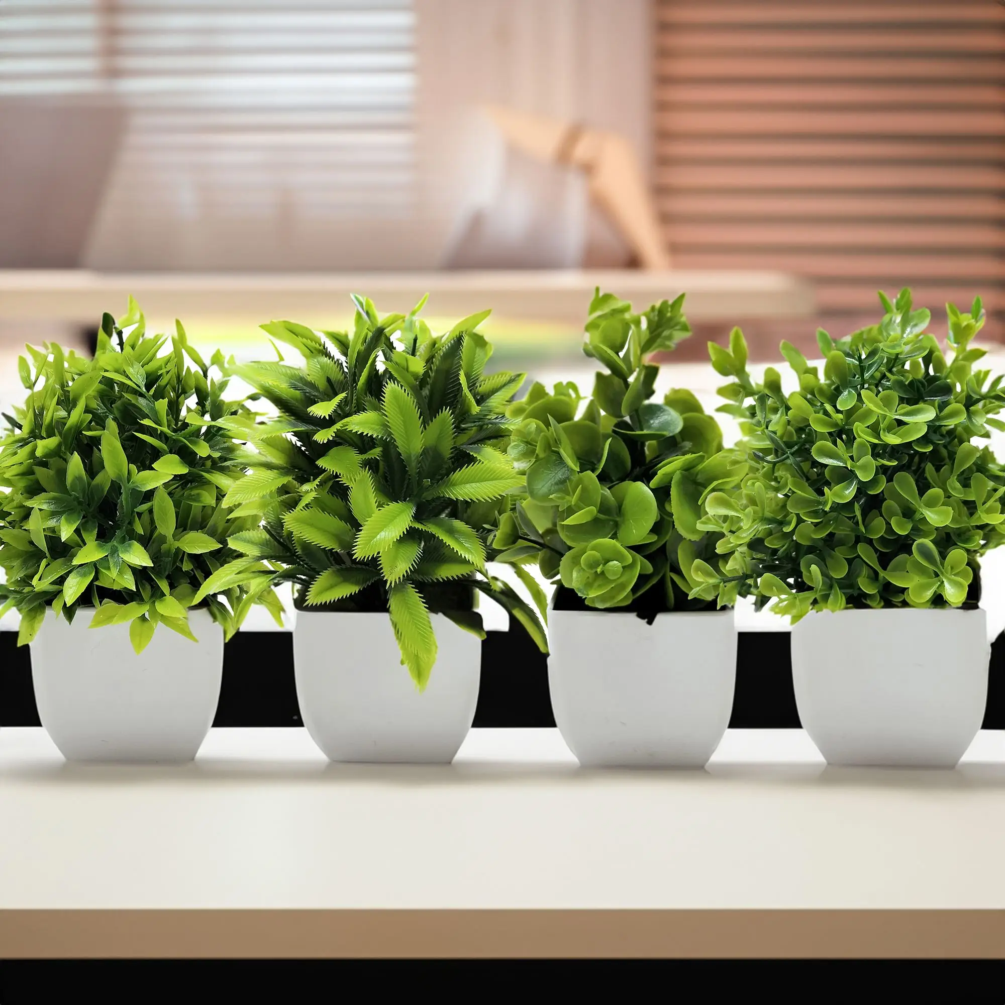 Plantes Artificielles Bonsaï Vert en Pot, Petit Arbre, Fausses Fleurs pour Décoration de Jardin de Maison, ixde Mariage